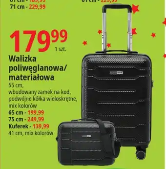 E.Leclerc Walizka poliwęglanowa materiałowa 55 cm, oferta