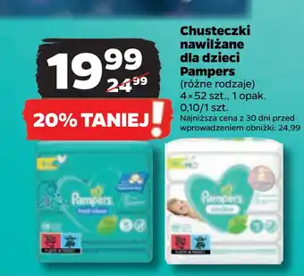 Netto Chusteczki nawilżane dla dzieci pampers oferta