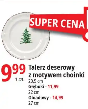 Talerz deserowy z motywem choinki