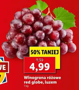 Lidl Winogrona różowe red globe, luzem oferta