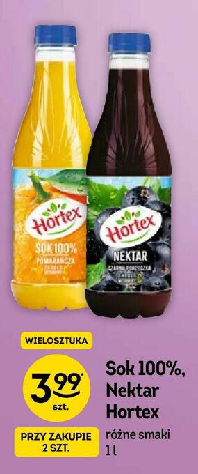 Żabka Sok 100%, Nektar Hortex oferta