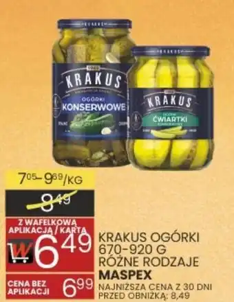 Wafelek KRAKUS OGÓRKI 670-920 G MASPEX oferta