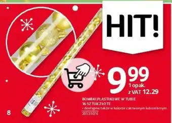 Selgros BOMBKI PLASTIKOWE W TUBIE 16 SZTUK ZŁOTE oferta