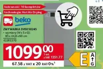 Selgros ZMYWARKA DVS050245 wymiary: 85 x 44.8 x60 cm oferta
