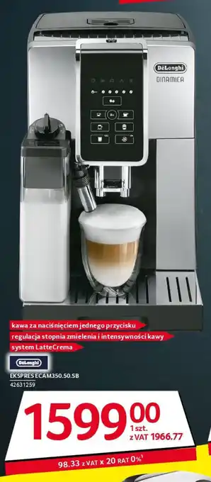 Selgros DeLonghi EKSPRES ECAM350.50.SB oferta