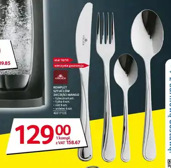 Selgros GERLACH KOMPLET SZTUĆCÓW 24 CZĘŚCI MANGO oferta