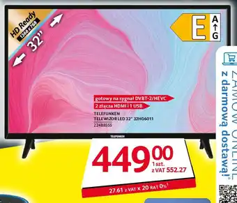 Selgros TELEFUNKEN TELEWIZOR LED 32" 32HG6011 oferta