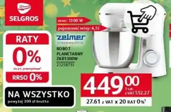 Selgros Zelmer Robot Planetarny ZKR1300W oferta