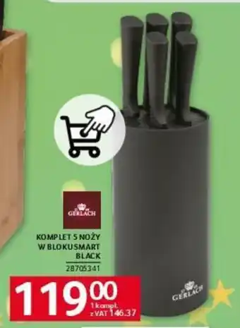 Selgros KOMPLET 5 NOŻY W BLOKUSMART BLACK oferta