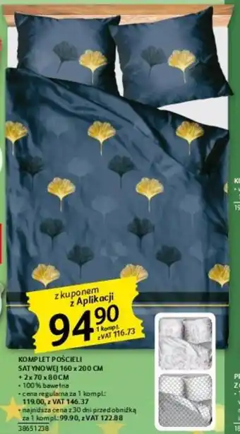 Selgros KOMPLET POŚCIELI SATYNOWEJ 160 x 200 CM oferta