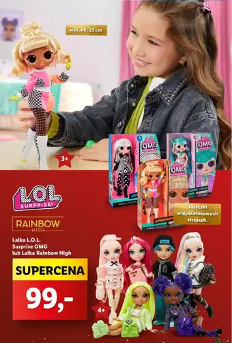 Lidl Lalka L.O.L. Surprise OMG lub Lalka Rainbow High oferta
