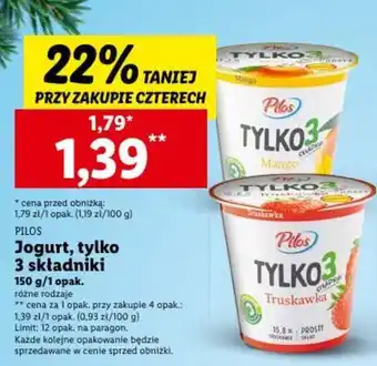 Lidl Jogurt, tylko 3 składniki 150 g oferta