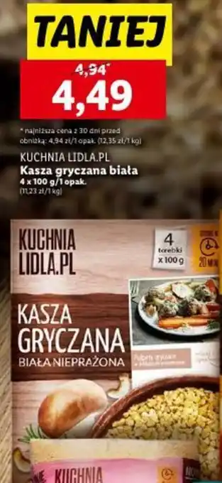 Lidl Kasza gryczana biała 4 x 100 g oferta
