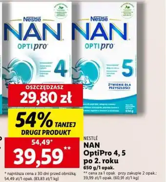 Lidl NAN Optipro 4, 5 po 2. roku 650 g oferta