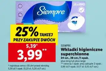 Wkładki higieniczne superchłonne