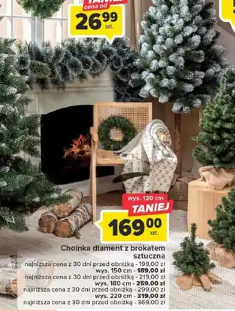Choinka diament z brokatem sztuczna