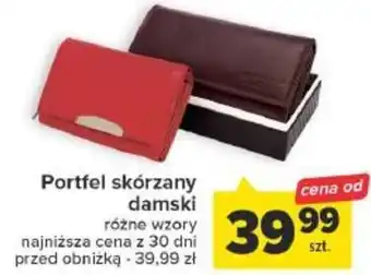 Carrefour Portfel skórzany damski oferta