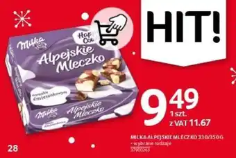 Selgros MILKA ALPEJSKIE MLECZKO 330/350G oferta