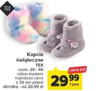 Carrefour Kapcie świąteczne TEX oferta