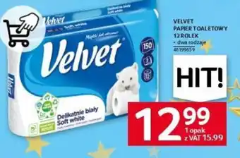 Selgros VELVET PAPIER TOALETOWY 12 ROLEK oferta