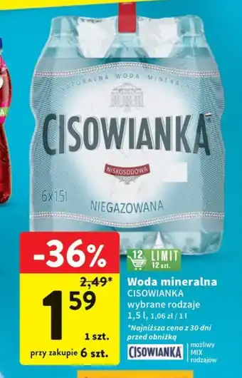 Intermarche Woda mineralna CISOWIANKA 1,5l oferta