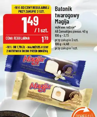 Polomarket Batonik twarogowy Magija AB Žemaitijos pienas 40 g oferta