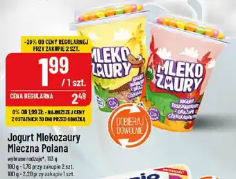 Polomarket Jogurt Mlekozaury Mleczna Polana 113g oferta