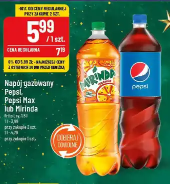 Polomarket Napój gazowany Pepsi Pepsi Max lub Mirinda Frito Lay 1,5l oferta
