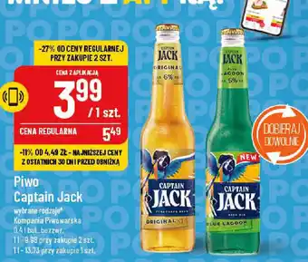 Polomarket Piwo Captain Jack Kompania Piwowarska 0.4l oferta