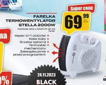 FARELKA TERMOWENTYLATOR STELLA 2000W