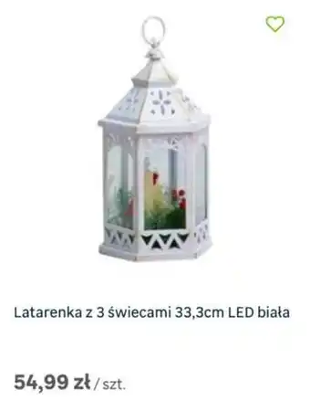 Leroy Merlin Latarenka z 3 świecami 33,3cm LED biała oferta