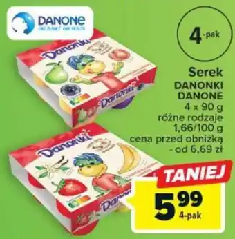 Carrefour Serek DANONKI DANONE 4 x 90 g oferta