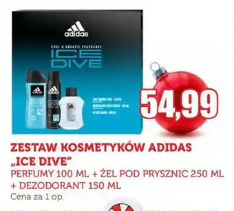 Topaz ZESTAW KOSMETYKÓW ADIDAS ICE DIVE PERFUMY 100 ML + ŻEL POD PRYSZNIC 250 ML + DEZODORANT 150 ML oferta