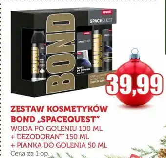 Topaz ZESTAW KOSMETYKÓW BOND ,SPACEQUEST WODA PO GOLENIU 100 ML + DEZODORANT 150 ML + PIANKA DO GOLENIA 50 ML oferta