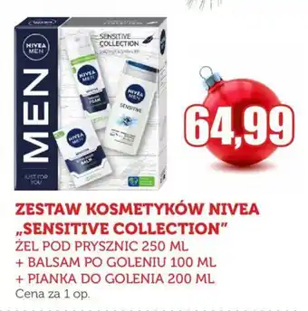 Topaz ZESTAW KOSMETYKÓW NIVEA SENSITIVE COLLECTION ŻEL POD PRYSZNIC 250 ML + BALSAM PO GOLENIU 100 ML + PIANKA DO GOLENIA 200 ML oferta