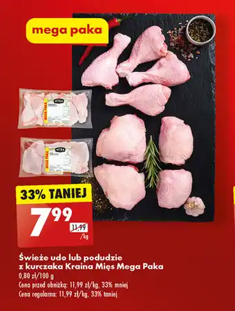Biedronka Świeże udo lub podudzie z kurczaka Kraina Mięs Mega Paka 1kg oferta