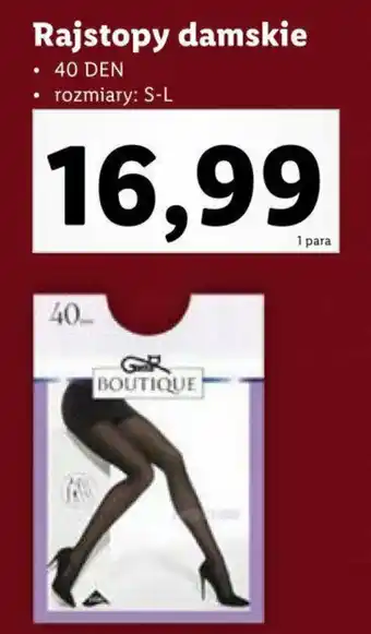 Lidl Rajstopy damskie BOUTIQUE oferta