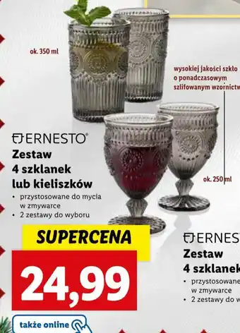 Lidl ERNESTO Zestaw 4 szklanek lub kieliszków oferta