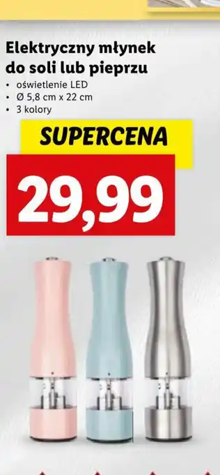 Lidl Elektryczny młynek do soli lub pieprzu oferta