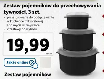 Lidl Zestaw pojemników do przechowywania żywności 3 szt. oferta