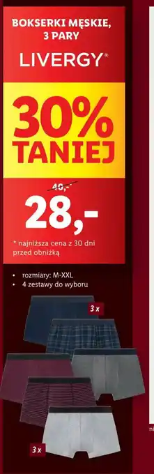 Lidl LIVERGY BOKSERKI MĘSKIE 3 PARY oferta