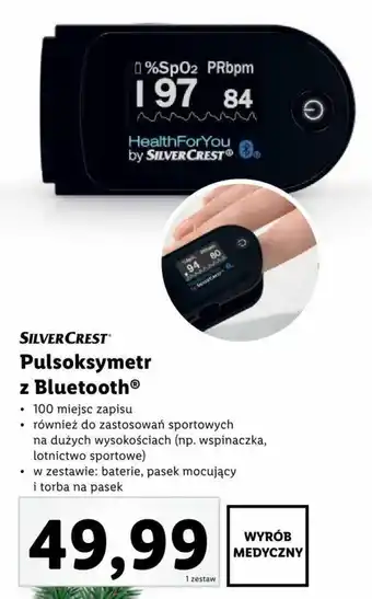 Lidl SILVERCREST Pulsoksymetr z Bluetooth oferta