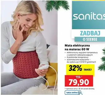 Lidl Mata elektryczna na materac 60 W oferta