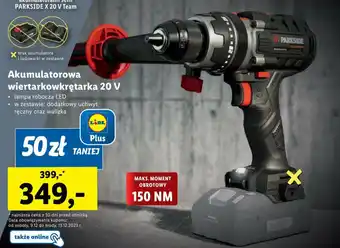 Lidl Akumulatorowa wiertarkowkrętarka 20 V oferta