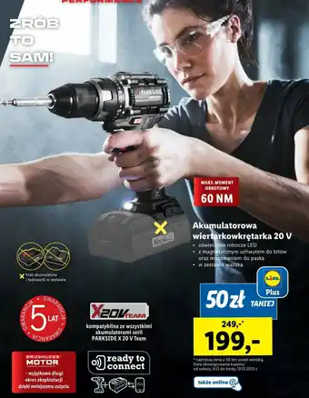 Lidl Akumulatorowa wiertarkowkrętarka 20 V oferta