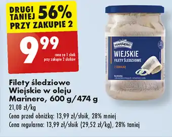 Biedronka Filety śledziowe Wiejskie w oleju Marinero, 600 g/474 g oferta