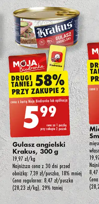 Biedronka Gulasz angielski Krakus, 300 g oferta