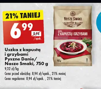 Biedronka Uszka z kapustą i grzybami Pyszne Danie Nasze Smaki, 750 g oferta