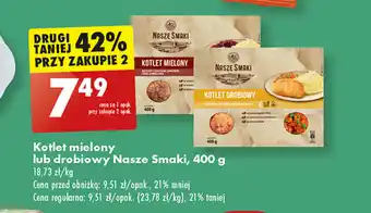 Biedronka Kotlet mielony lub drobiowy Nasze Smaki, 400 g oferta