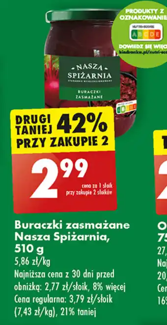 Biedronka BURACZKI ZASMAŻANE NASZA. SPIŻARNIA 510g oferta